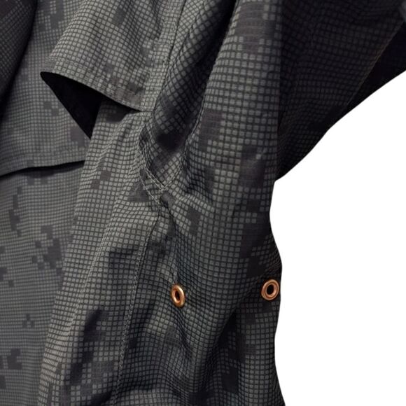 Levi's Men's Dark Green Tarmac Print Performance Windbreaker Hood Jacket Size L - Picture 8 of 15